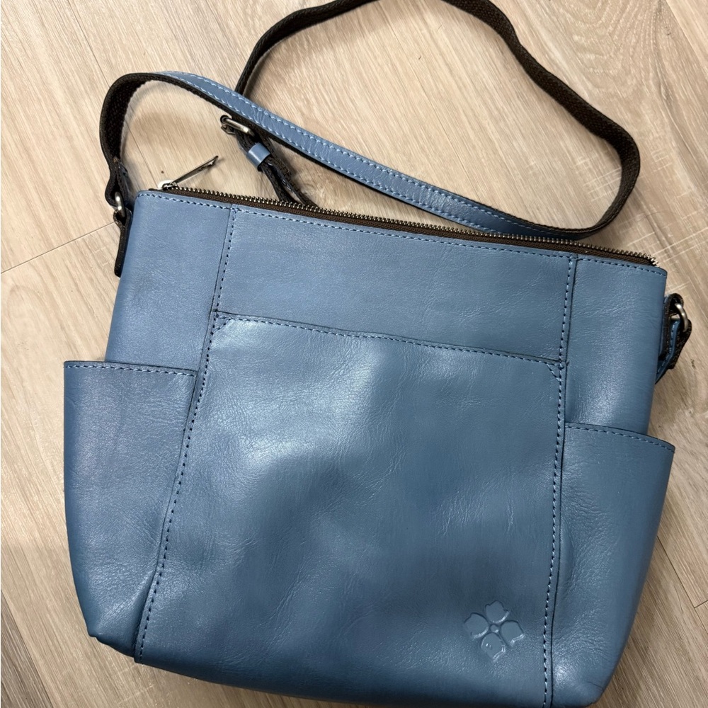 Patricia Nash Blue Floral Embossed Crossbody Bag - Picture 2 of 10